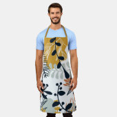 Boho White en Navy Leaves Schort (Gedragen)