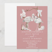 Boho White Flamingo Tropical Arch Floral Kaart (Voorkant / Achterkant)