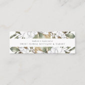 Boho White Floral Bridal Registry Invoegen Kaarten Mini Visitekaartje (Voorkant)