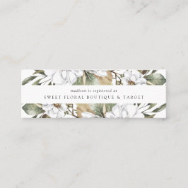 Boho White Floral Bridal Registry Invoegen Kaarten Mini Visitekaartje
