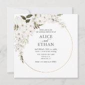 Boho White Floral Elegant Kaart (Voorkant)