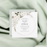 Boho White Floral Elegant Kaart<br><div class="desc">Onze elegante bruinkooluitnodiging.</div>