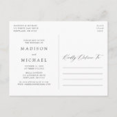 Boho White Floral & Greenery Wijzig de datum Aankondigingskaart (Achterkant)