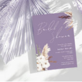 Boho White Floral Lavender Paars Vrijgezellenfeest Kaart
