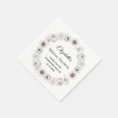 Boho White Floral Vrijgezellenfeest Servet (Hoek)