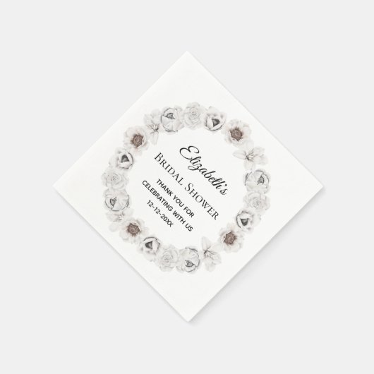 Boho White Floral Vrijgezellenfeest Servet (Hoek)