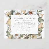 Boho White Floral Wedding Hotel Accommodaties Informatiekaartje (Voorkant)