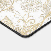 Boho White Gold Floral Feathers Dreamweaver Bureaumat (Hoek)