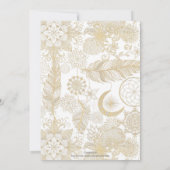 Boho White Gold Floral Feathers Dreamweaver Kaart (Achterkant)