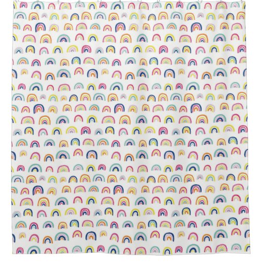 Boho White Multi Rainbow Douchegordijn (Voorkant)