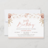 Boho White Orchards Palm Leaf 30th Birthday Kaart (Voorkant)