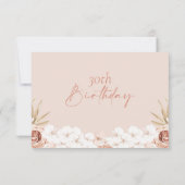 Boho White Orchards Palm Leaf 30th Birthday Kaart (Achterkant)