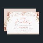 Boho White Orchards Palm Leaf 30th Birthday Kaart<br><div class="desc">Boho White Orchards Palm Leaf 30th Birthday Invitation Deze bloemenbohemen 30th verjaardagsuitnodiging bevat een overwegend witte en zwarte orchard floral arrangement met een hint van palmbladeren en een roos op kool-stijl. Deze veenbloemige verjaardagsuitnodiging is ideaal voor iemand die van boomgaarden houdt en delicate tonen houdt en voor elke leeftijd kan...</div>