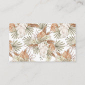 Boho White Orchid & Pampas Grass Vrijgezellenfeest Informatiekaartje (Achterkant)