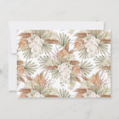 Boho White Orchid & Pampas Grass Vrijgezellenfeest Kaart (Achterkant)