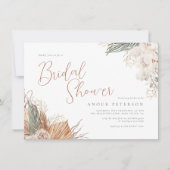 Boho White Orchid & Pampas Grass Vrijgezellenfeest Kaart (Voorkant)