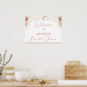 Boho White Orchideeën Palm Bruidsdouche Welkom Poster (Keuken)