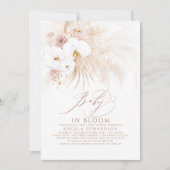 Boho White Orchids Bloom Pampas Grass Baby shower Kaart (Voorkant)