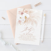 Boho White Orchids Bloom Pampas Grass Baby shower Kaart