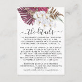 Boho White Orchids Blush Burgundy Floral Wedding E Informatiekaartje (Voorkant)