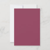 Boho White Orchids Blush Burgundy Floral Wedding RSVP Kaartje (Achterkant)