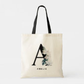 Boho White Orchids Letter A Monogram Bridesmaid Tote Bag (Achterkant)