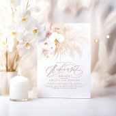 Boho White Orchids Pampas Grass Rehearsal Dinner Kaart