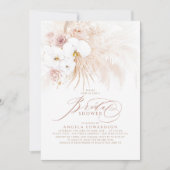 Boho White Orchids Pampas Grass Vrijgezellenfeest Kaart (Voorkant)