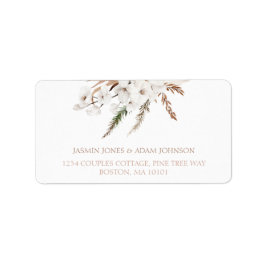 Boho White Orchids Pampas Grass Wedding Etiket