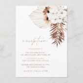 Boho White Orchids Pampas Grass Wedding Reception Informatiekaartje (Voorkant)