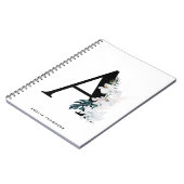 Boho White Orchids Tropical Letter A Monogram Notitieboek (Linkerzijde)
