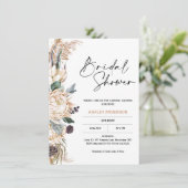 Boho White Protea Pampas Grass Vrijgezellenfeest Kaart (Staand voorkant)