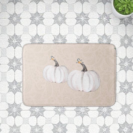 Boho White Pumpkin Waterverf Art Badmat