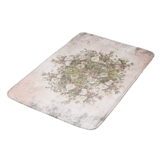 Boho White Rose Badmat (Gekanteld)