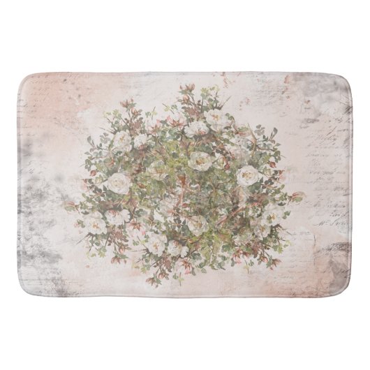 Boho White Rose Badmat (Voorkant)