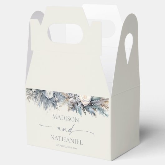 Boho White Rose Bloemen Tuin Tuin Huwelijk Bedankdoosjes (Geopend)