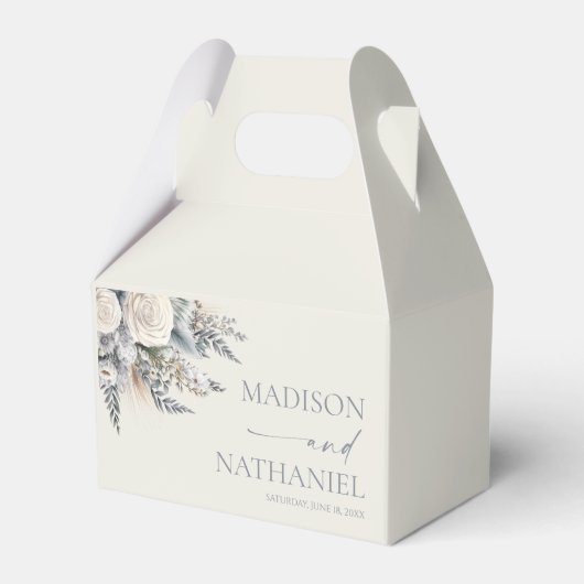 Boho White Rose Bloemen Tuin Tuin Huwelijk Bedankdoosjes (Voorkant Zijde)