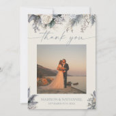 Boho White Rose Bloemen Tuin Tuin Huwelijk Bedankkaart (Voorkant)