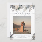 Boho White Rose Bloemen Tuin Tuin Huwelijk Bedankkaart (Voorkant)