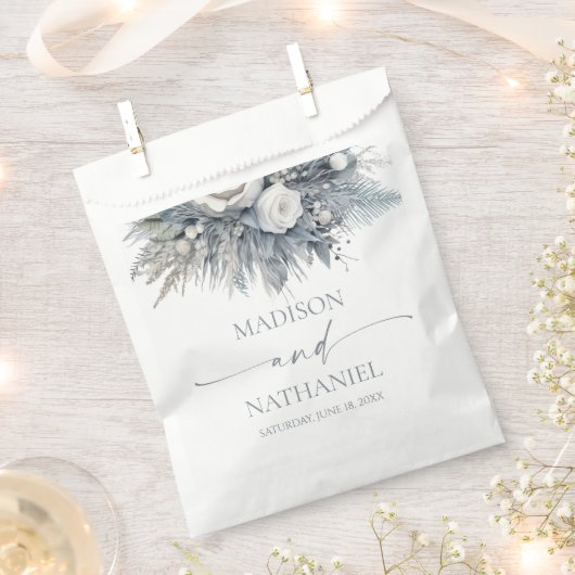 Boho White Rose Bloemen Tuin Tuin Huwelijk Bedankzakje (Geknipt)