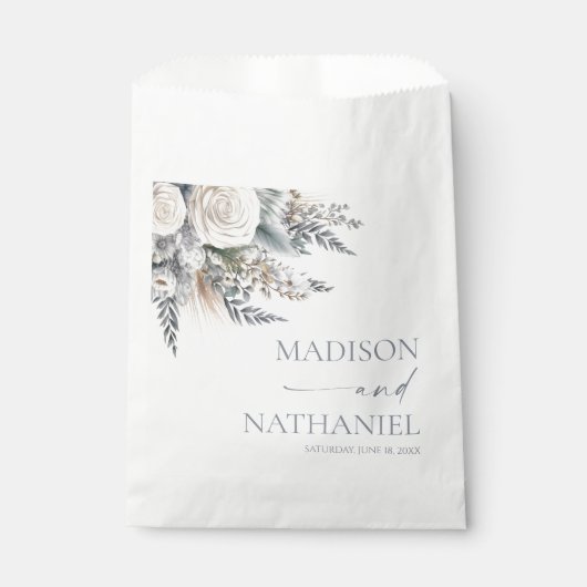 Boho White Rose Bloemen Tuin Tuin Huwelijk Bedankzakje (Voorkant)