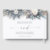 Boho White Rose Bloemen Tuin Tuin Huwelijk Gastenboek (Achterkant)