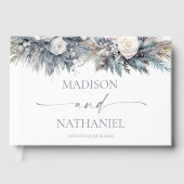 Boho White Rose Bloemen Tuin Tuin Huwelijk Gastenboek (Voorkant)