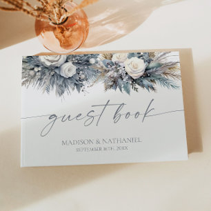 Boho White Rose Bloemen Tuin Tuin Huwelijk Gastenboek