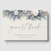 Boho White Rose Bloemen Tuin Tuin Huwelijk Gastenboek (Voorkant)