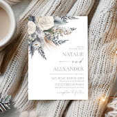 Boho White Rose Bloemen Tuin Tuin Huwelijk Kaart