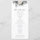 Boho White Rose Bloemen Tuin Tuin Huwelijk Menu (Voorkant)