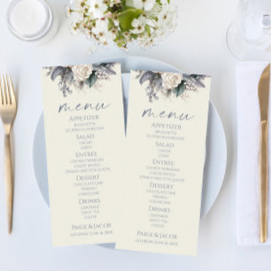 Boho White Rose Bloemen Tuin Tuin Huwelijk Menu
