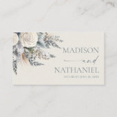 Boho White Rose Bloemen Tuin Tuin Huwelijk Plaatskaartje (Achterkant)