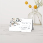 Boho White Rose Bloemen Tuin Tuin Huwelijk Plaatskaartje (Achterkant)